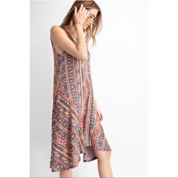 Tribal Print Sharkbite Dress #12 - Picture 2 of 5